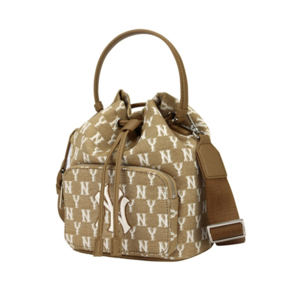 Túi MLB Monogram Jacquard Bucket Bag Beige 32BG34111-50B - Ảnh 2