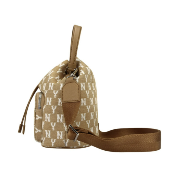 Túi MLB Monogram Jacquard Bucket Bag Beige 32BG34111-50B - Ảnh 5