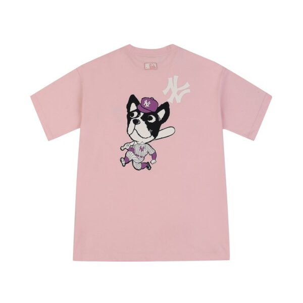 Áo MLB Bark Short Sleeve New York Yankees Pink 31TSCM031-50P - Ảnh 3