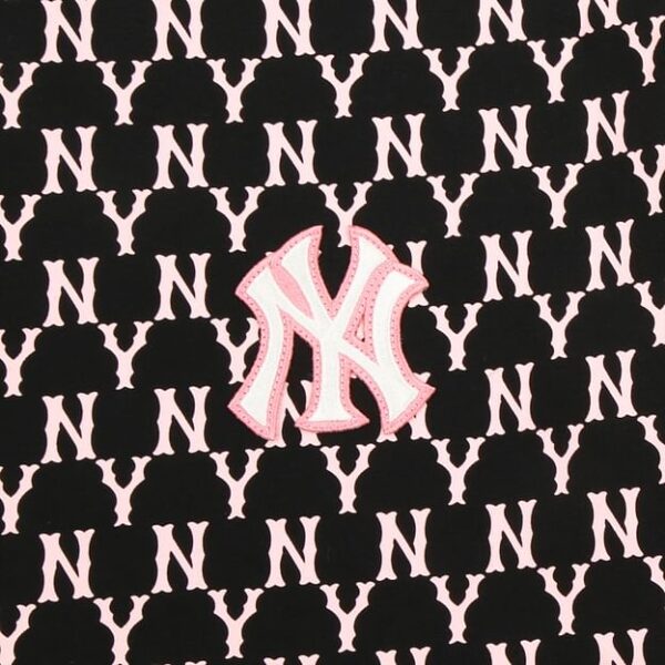 Áo MLB Monogram All Over Over Fit Short Sleeve Black Pink 31TSM1131-50X - Ảnh 3