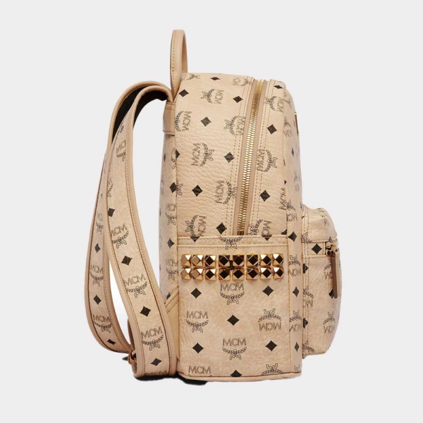 Túi MCM Stark Side Studs Backpack in Visetos Powder Pink 12.5" MMK6SVE37IG001 - Ảnh 2