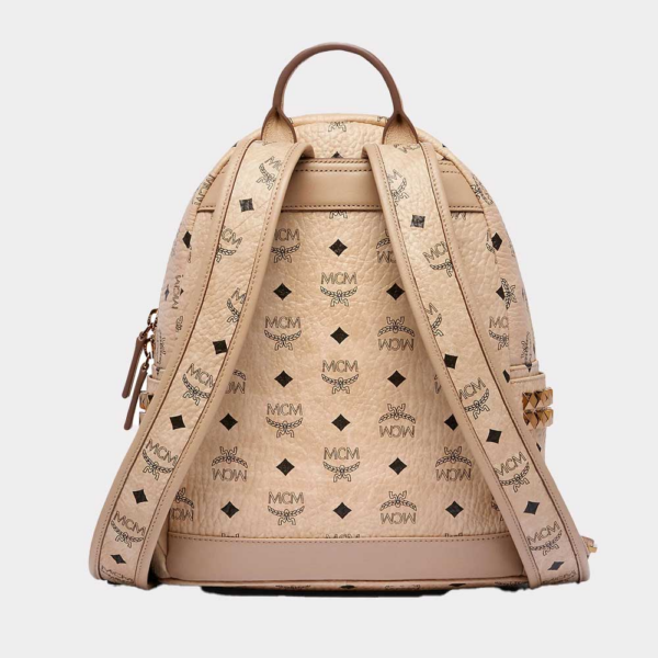 Túi MCM Stark Side Studs Backpack in Visetos Powder Pink 12.5" MMK6SVE37IG001 - Ảnh 3