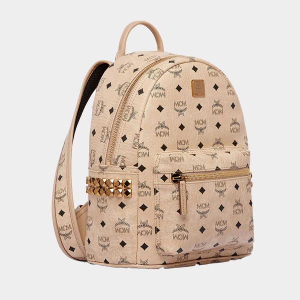 Túi MCM Stark Side Studs Backpack in Visetos Powder Pink 12.5" MMK6SVE37IG001 - Ảnh 4