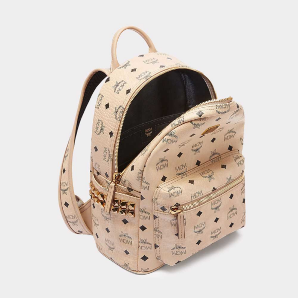 Túi MCM Stark Side Studs Backpack in Visetos Powder Pink 12.5" MMK6SVE37IG001 - Ảnh 5
