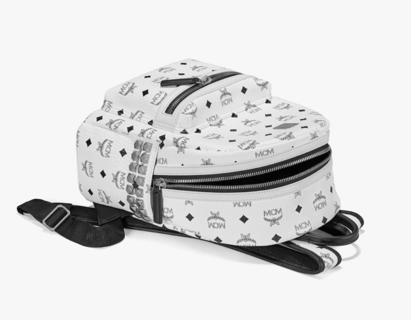 Túi MCM Stark Studs Backpack Visetos White MMK6SVE37WT001 - Ảnh 4