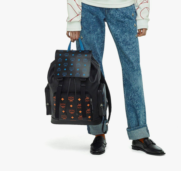 Balo MCM Brandenburg Backpack Splash Logo Black MMKBASX01BK001 - Ảnh 6