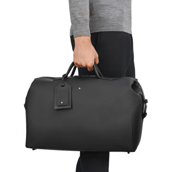 Túi Montblanc Leather Duffel Bag In Black 123941 - Ảnh 5