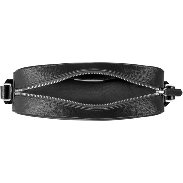 Túi Montblanc Black Sartorial Zip Top Messenger Leather Cotton 128564 - Ảnh 4