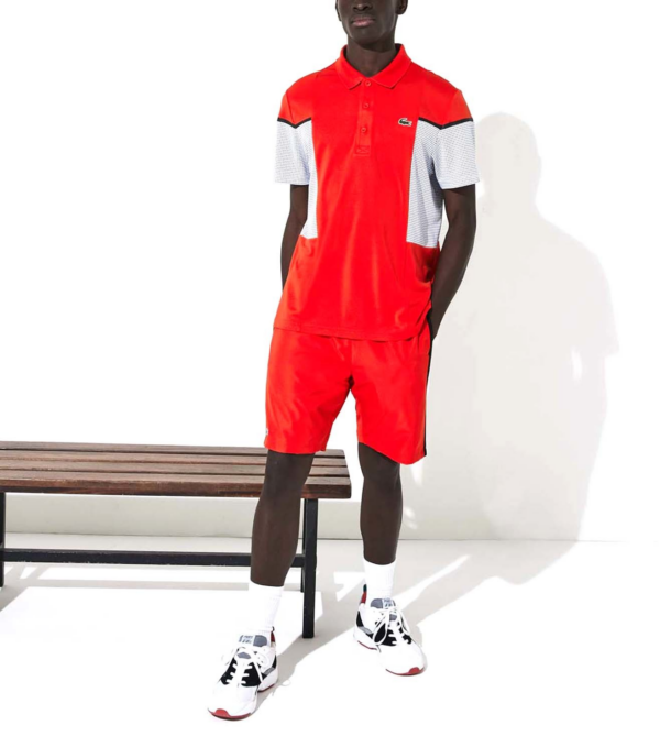 Áo Lacoste Polo SPORT Panel Tennis Red DH4754-51-RHD - Ảnh 4