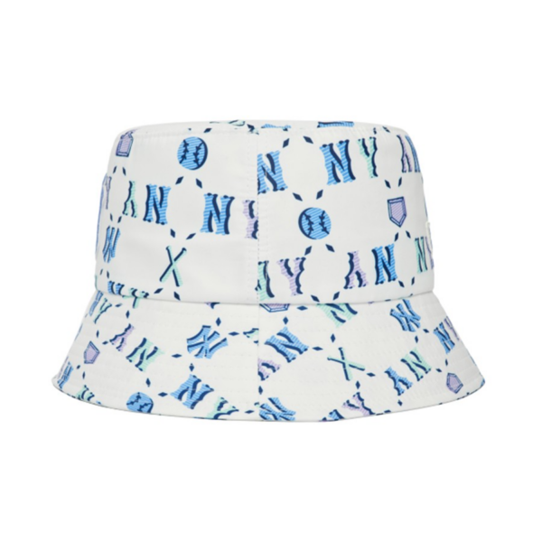 Mũ MLB Monogram Bucket Hat NY Yankees White 3AHTM0523-50WHS - Ảnh 4