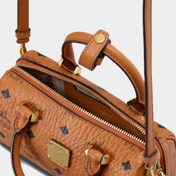 Túi MCM Mini Essential Boston Bag Visetos Cognac MWB9ASE25CO001 - Ảnh 2