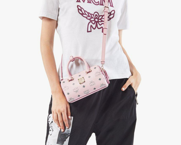 Túi MCM Essential Boston Bag Visetos Small 'Pink' MWBAASE03QH001 - Ảnh 5