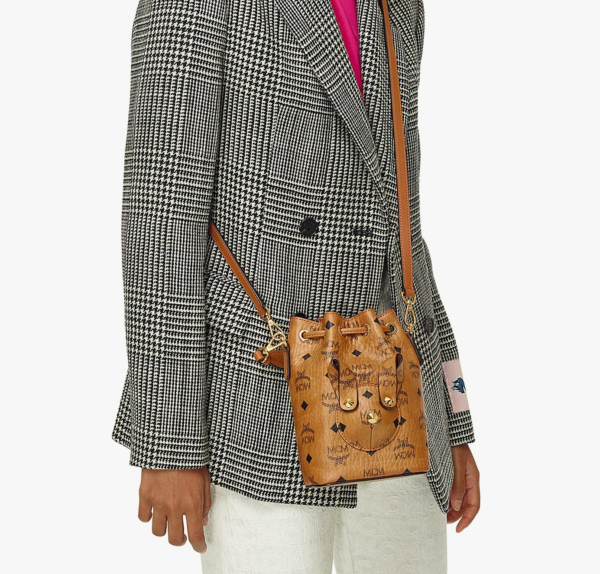 Túi MCM Zoo Rabbit Bucket Bag Visetos Cognac MWDBSXL02CO001 - Ảnh 5