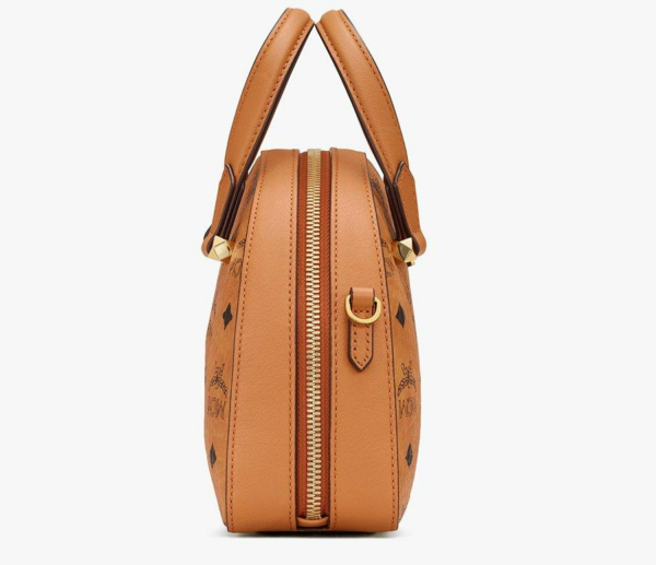 Túi MCM Mini Essential Half Moon Tote Visetos Cognac MWTASSE20CO001 - Ảnh 2