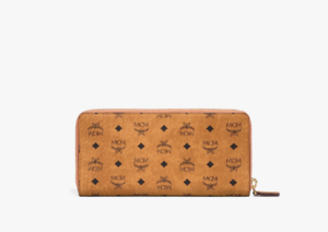 Vi MCM Zip Around Wallet in Visetos Original 'Cognac' MXLAAVI01CO001