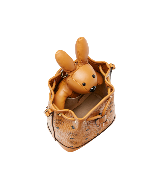 Túi MCM Zoo Rabbit Drawstring in Visetos MYZ8AXL45CO001 - Ảnh 3