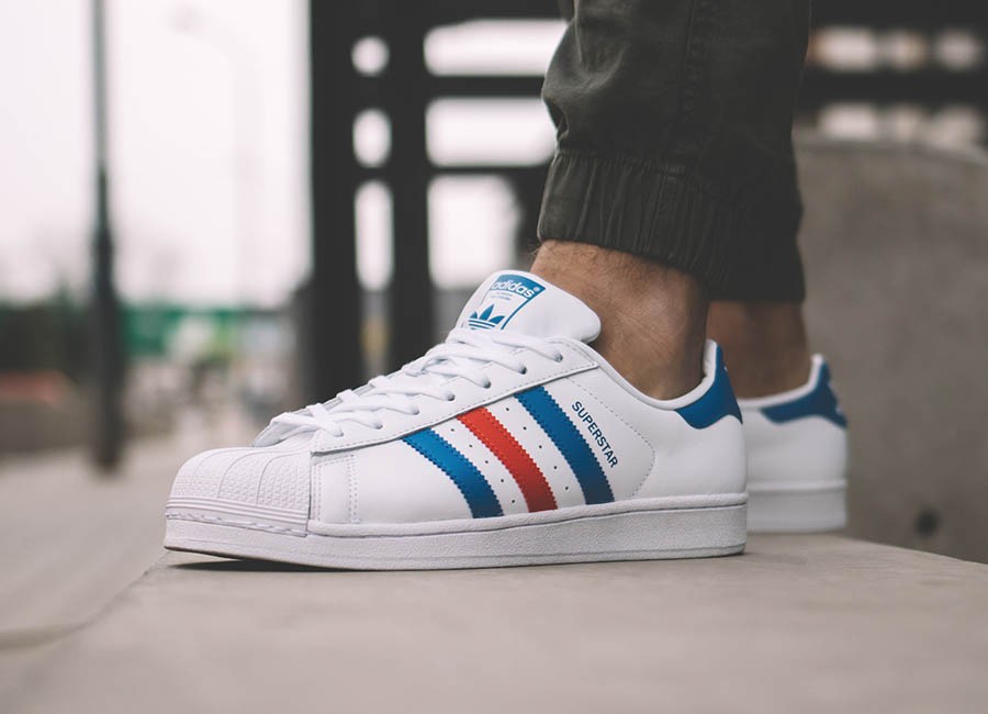 Giày Adidas Superstar 'White Red Blue' BB2246 - Ảnh 2