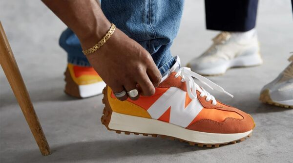 Giày New Balance 327 Marine Blue Orange MS327LAA - Ảnh 4