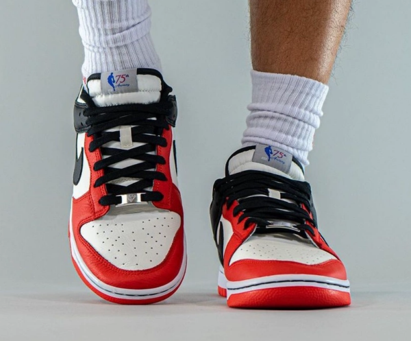 Giày Nike NBA x Dunk Low EMB GS '75th Anniversary Bulls' DO6288-100 - Ảnh 5