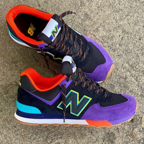 Giày New Balance 574 Classic 'Black Blue' ML574PT2 - Ảnh 6