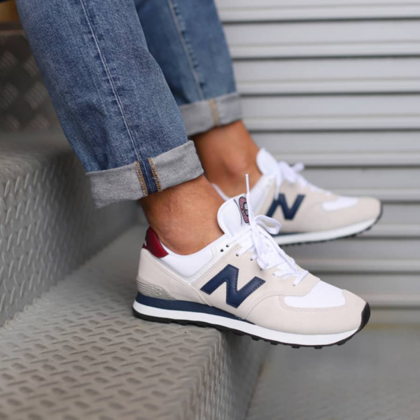 Giày New Balance 574 Classic 'White Natural Indigo' ML574HX2 - Ảnh 4