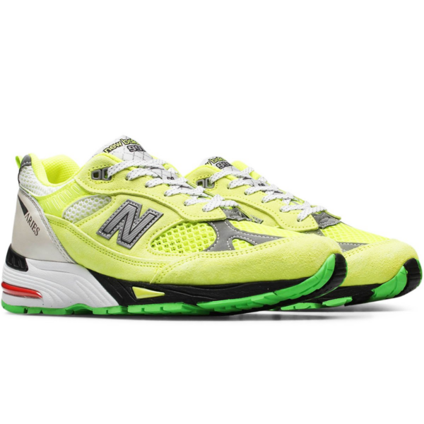 Giày New Balance Aries x 991 'Neon Yellow' M991AFL - Ảnh 2