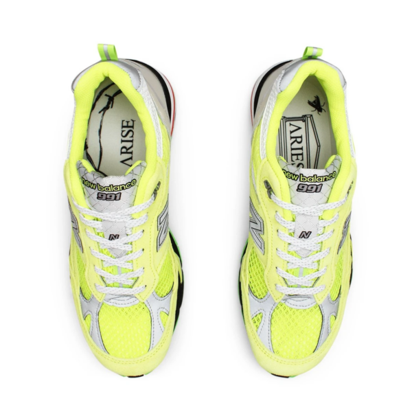 Giày New Balance Aries x 991 'Neon Yellow' M991AFL - Ảnh 3