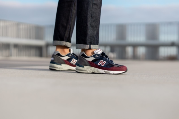 Giày New Balance 991 Made in England 'Navy Burgundy' M991RKB - Ảnh 6