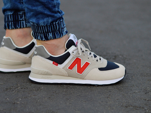 Giày New Balance 574 'Beige Red Blue' ML574SJ2 - Ảnh 7