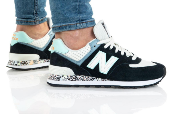 Giày New Balance 574 Classic 'Black White Mint' WL574CA2 - Ảnh 7