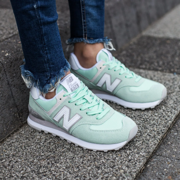 Giày New Balance Wmns 574 Green White WL574ESM - Ảnh 3