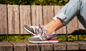 Alternative view of Giày New Balance 574 'Grey Purple' WL574LBT