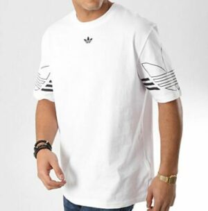 Alternative view of Áo Adidas Originals T Shirt Outline Trefoil Logo White DU8536