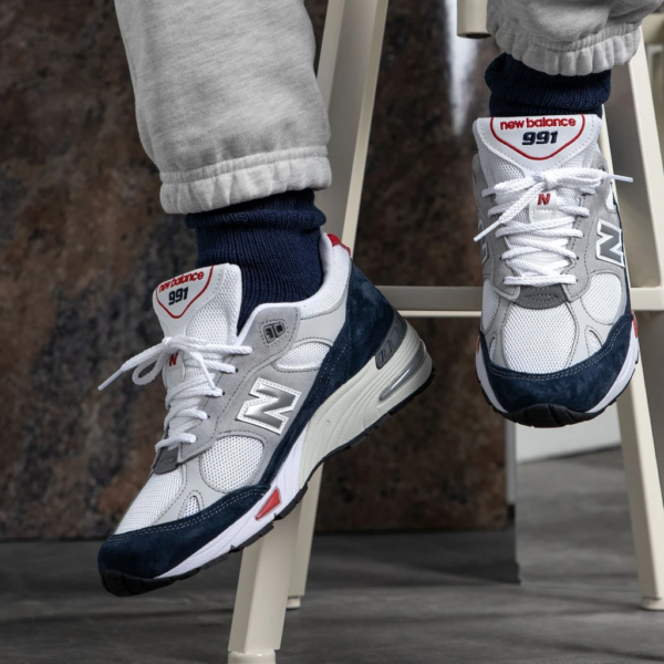 Giày New Balance 991 Made In England 'Grey Blue' M991GWR - Ảnh 4