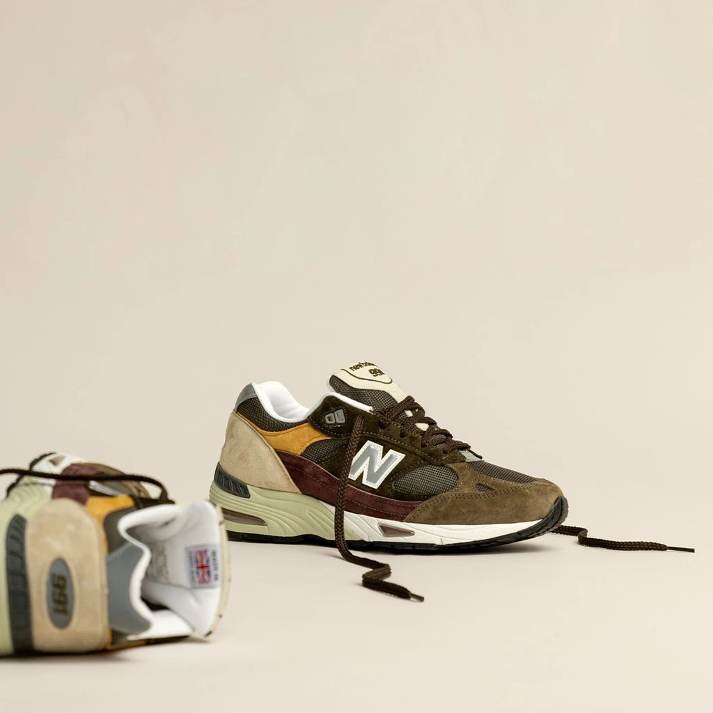 Giày New Balance 991 Made In England Green Yellow Beige M991GYB - Ảnh 6