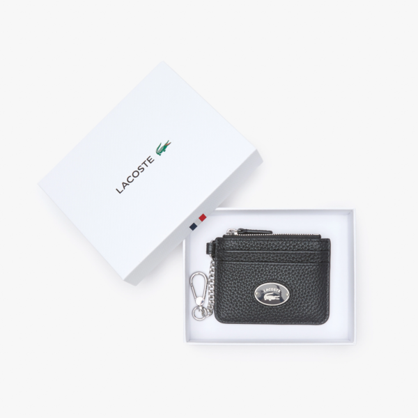 Vi Lacoste Snap Grained Leather Card Holder 'Black' NF3935G53G-000