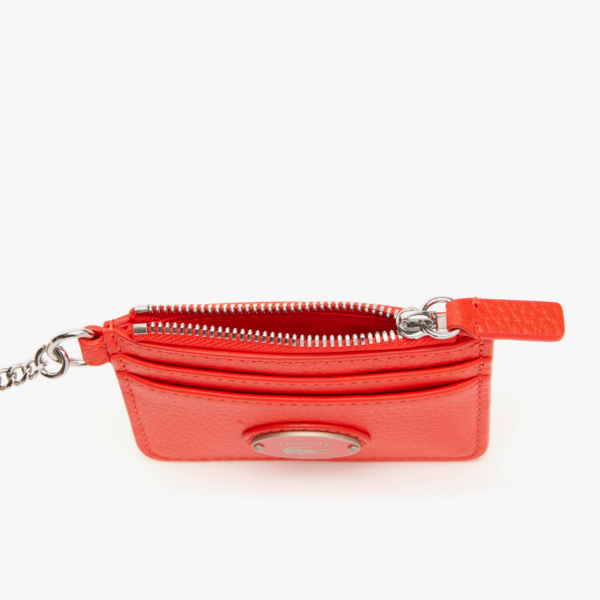 Vi Lacoste Snap Grained Leather Card Holder 'Red' NF3935G53G-L41