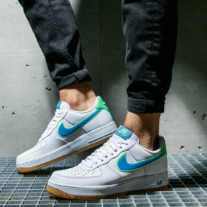 Alternative view of Giày Nike Air Force 1 Low 'White Bright Blue Green' DA4660-100