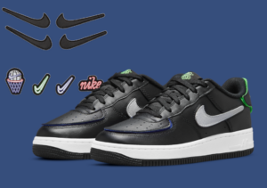 Giay Nike Air Force GS 'AF1 Mix Black' DH7341-001