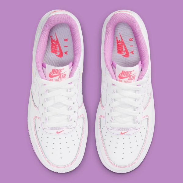 Giày Nike Air Force 1 '07 Low GS 'Contrast Stitch Fuchsia Glow' CW1575-110 - Ảnh 2