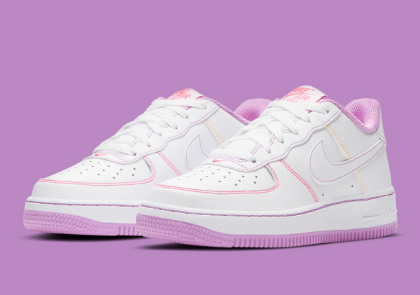 Giày Nike Air Force 1 '07 Low GS 'Contrast Stitch Fuchsia Glow' CW1575-110 - Ảnh 3