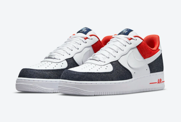 Giày Nike Air Force 1 ’07 LX ‘White Red Denim’ DJ5174-100 - Ảnh 4