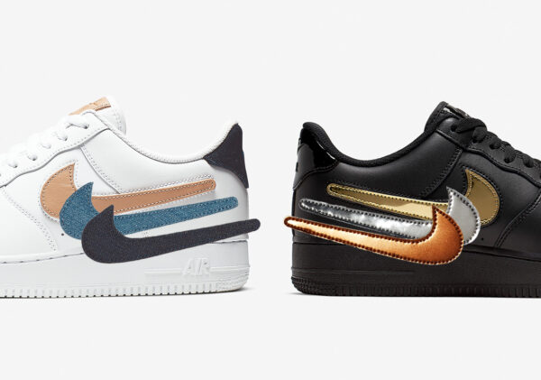 Giày Nike Air Force 1 Black Metallic Gold Removable Swoosh Pack CT2252-001 - Ảnh 7