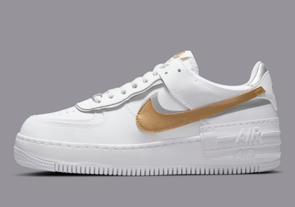 Giày Nike Wmns Air Force 1 Shadow 'White Metallic Gold' DM3064-100 - Ảnh 3