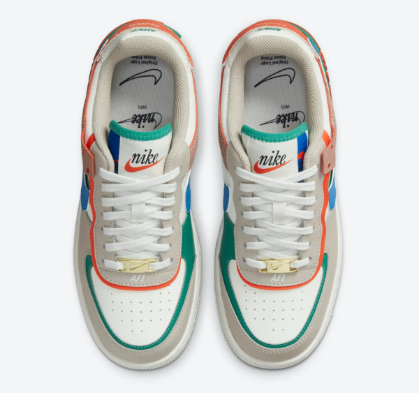 Giày Nike Wmns Air Force 1 Shadow 'Sail Signal Blue Green' CI0919-109 - Ảnh 4