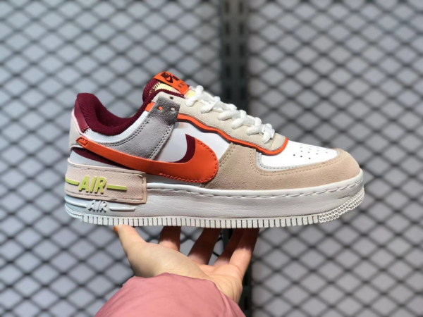 Giày Nike Wmns Air Force 1 Shadow 'Team Red Orange Pearl' CU8591-600 - Ảnh 8