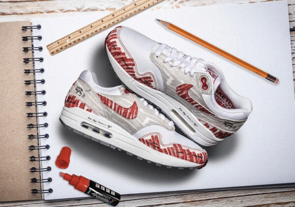 Giày Nike Air Max 1 'Sketch To Shelf White' CJ4286-101 - Ảnh 6