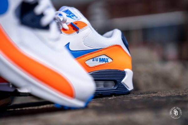 Giày Nike Air Max 90 White 'Photo Blue Total Orange' AJ1285-104 - Ảnh 7