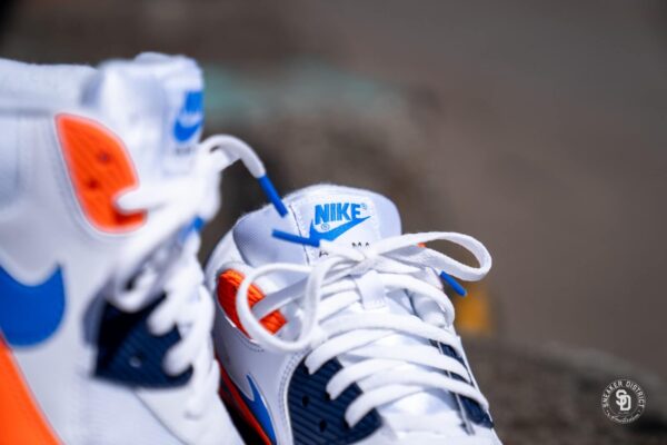 Giày Nike Air Max 90 White 'Photo Blue Total Orange' AJ1285-104 - Ảnh 8
