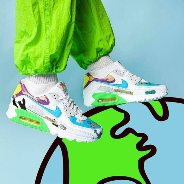 Giày Ruohan Wang x Nike Air Max 90 Flyleather 'Multicolor' CZ3992-900 - Ảnh 3